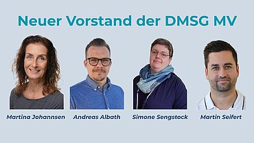 Vorstand DMSG MV Porträts von vier Personen.